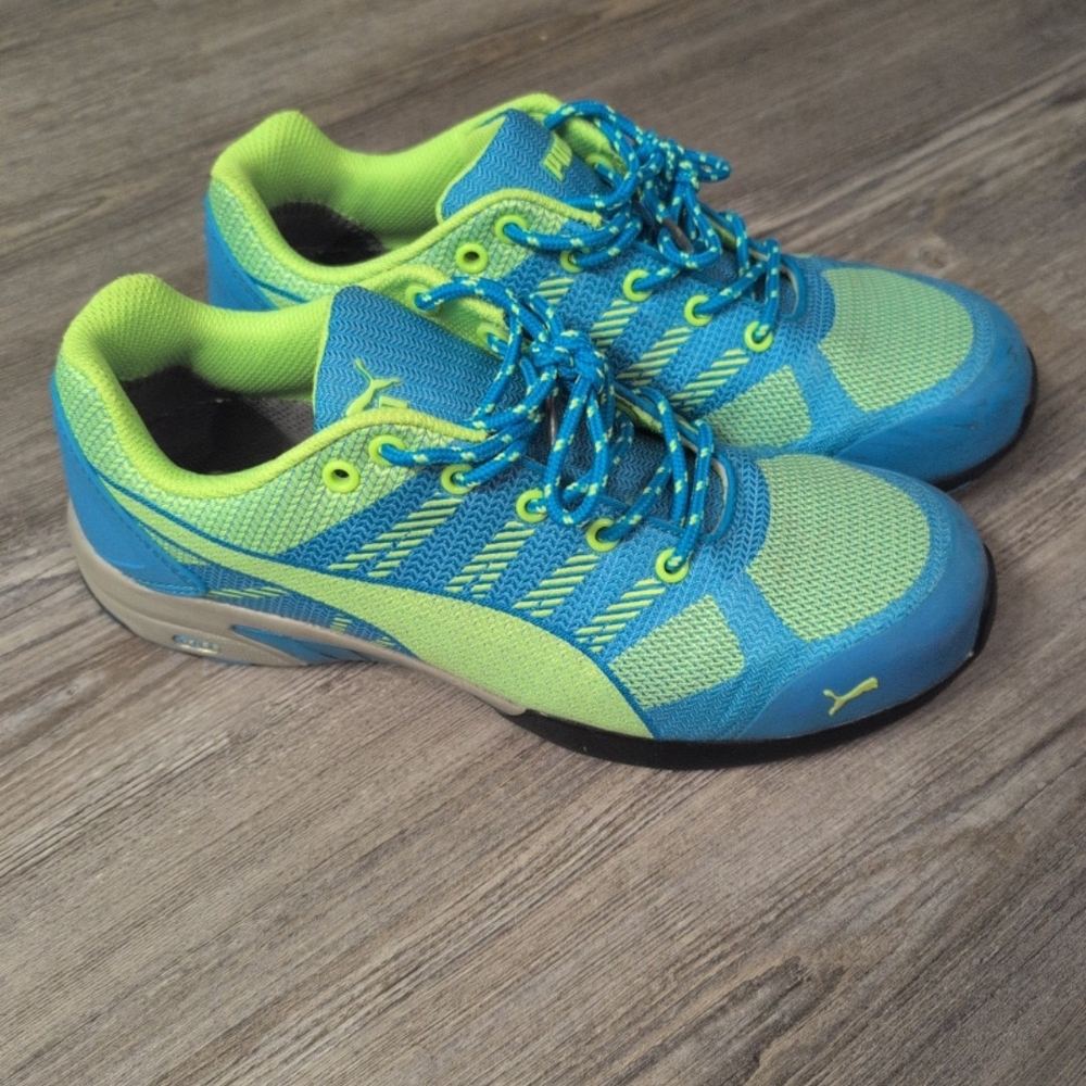 Puma Blue and Green Steel Toe Shoes